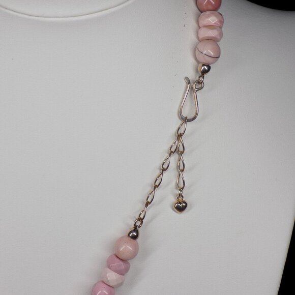 Jay King DTR Pink Opal Bead Necklace Australian Opal Inlay on Pink Opal Pendant - Picture 6 of 11